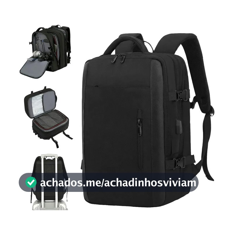 Mochila de Viagem Masculina e Feminina Impermeável e Reforçada com Compartimento para Notebook
