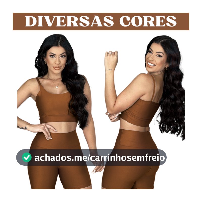 Conjunto femenino Short Cintura Alta e Top Zero Transparência Bojo Removível Suplex Power Feminino