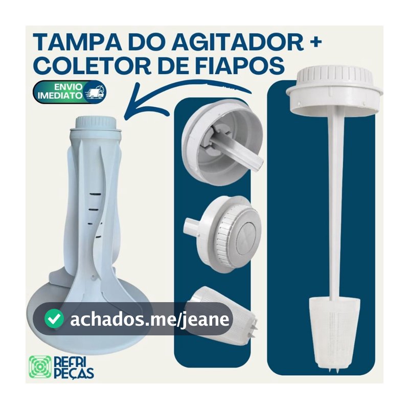 FILTRO COLETOR DE FIAPOS + TAMPA DO AGITADOR BRASTEMP CONSUL LAVADORA MAQUINA DE LAVAR 8 BLADES