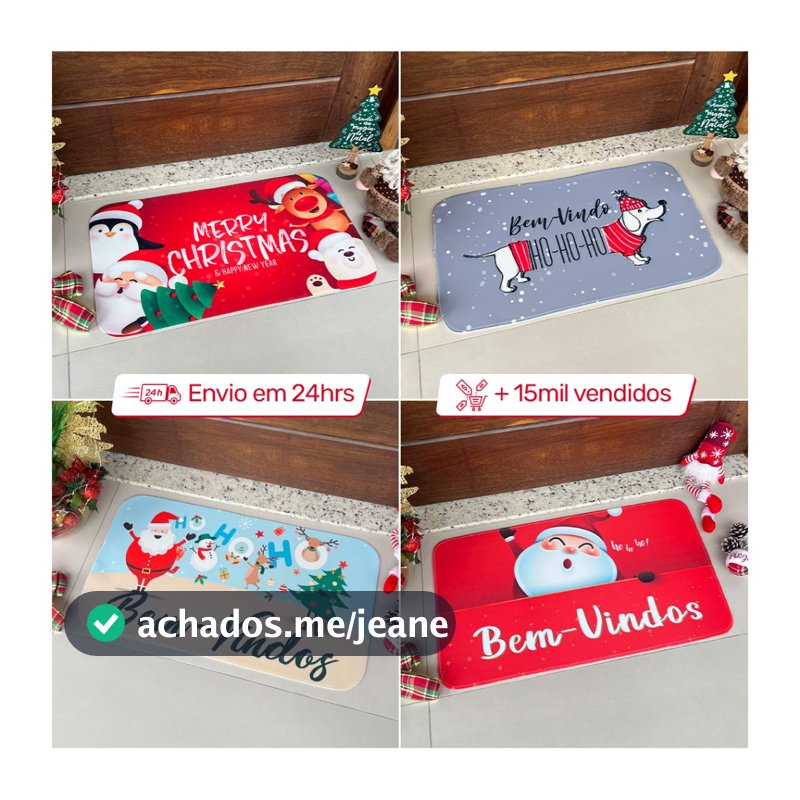 Tapete Entrada de porta Emborrachado Natal -O mais Barato da shopee -Direto de Fábrica -Envio Rápido