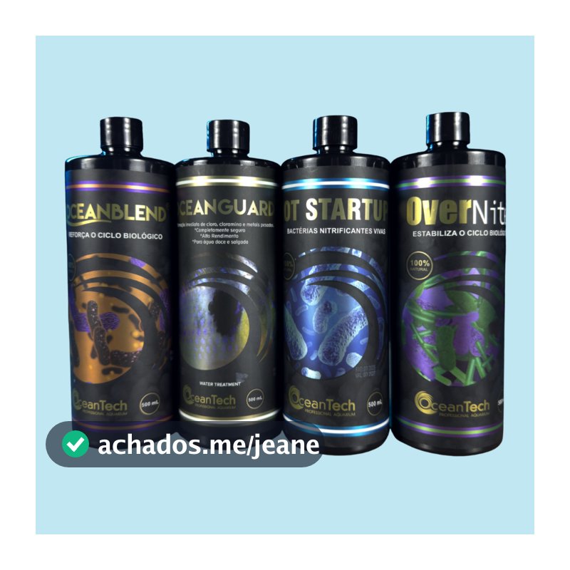 Kit Starter Ocean Tech OverNite OceanGuard OceanBlend e OT Startup Ciclagem Rapida e Segura