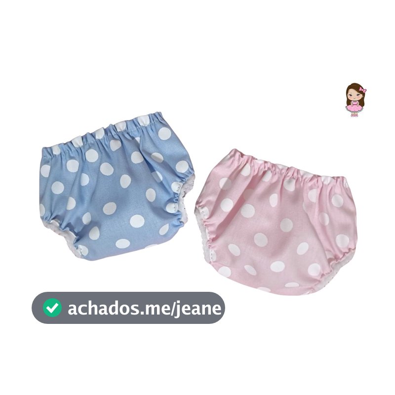 2 Calcinhas para boneca Baby Alive - (Bonecas de 31cm de altura)