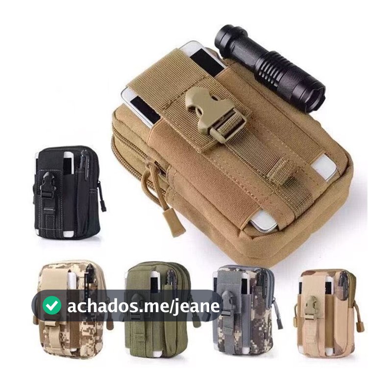 Bolsa de Cintura Tática Militar | Compacta, Durável, p/ Celular, Bike e Montanhismo