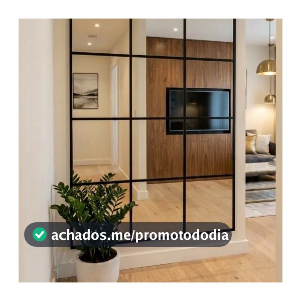 Painel de Espelho Decorativo Moderno 12 Unidades 20cm x 20cm Contemporâneo para Sala de Estar