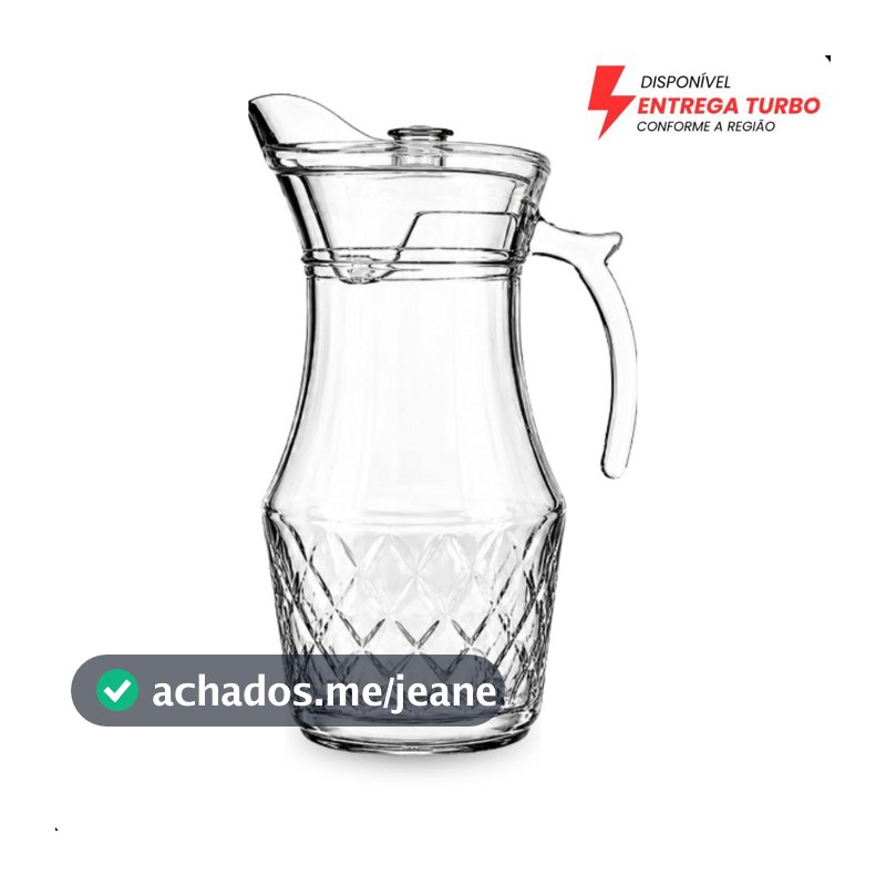 Jarra de Vidro 1,8L para Suco Água Drinks Restaurante Buffet Bar