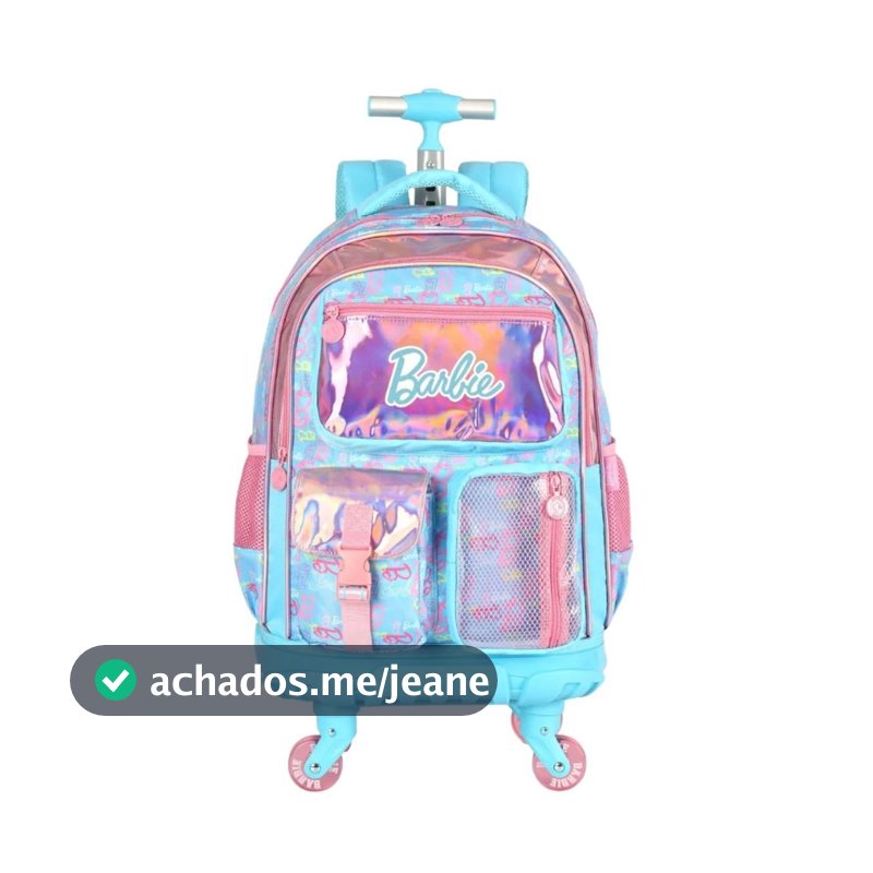 Mochila Escolar 4 Rodinhas Giro 360 Graus MC49962BB Luxcel Barbie