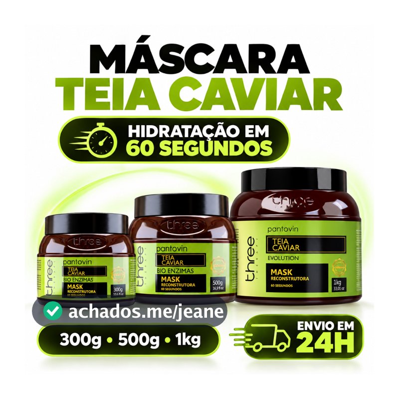 Máscara Reconstrutora Pantovin Teia Caviar Hidratação em 60 Segundos