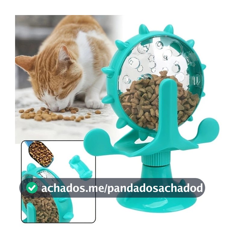 Brinquedo Para Gatos Divertido Moinho De Vento Mesa Giratória Com Ventosa Roda Gigante Porta Petisco
