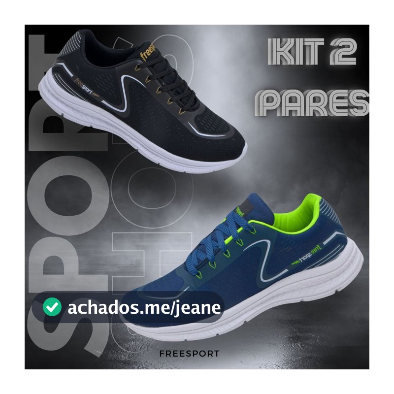 KIT 2 Pares Tênis Masculino Esportivos para Corrida e Academia Macio