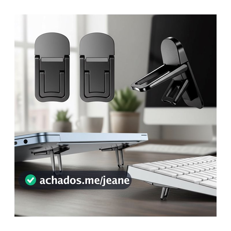 2 Pack Mini Suporte Dobrável para Laptop com Ângulo Ajustável para Mesa, Elevador para Teclado de Computador, Suporte