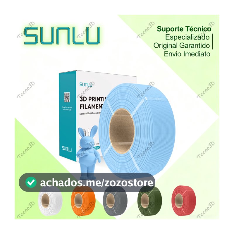 10PCS SUNLU PLA Fosco Refil Filamento de impressora 3D 1,75 mm de diâmetro 1KG/rolo