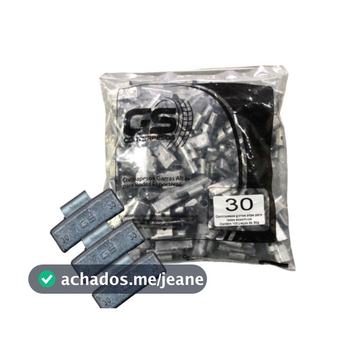 Chumbo para Balanceamento Garra Alta 30 Gramas Pacote Com 100 Pecas