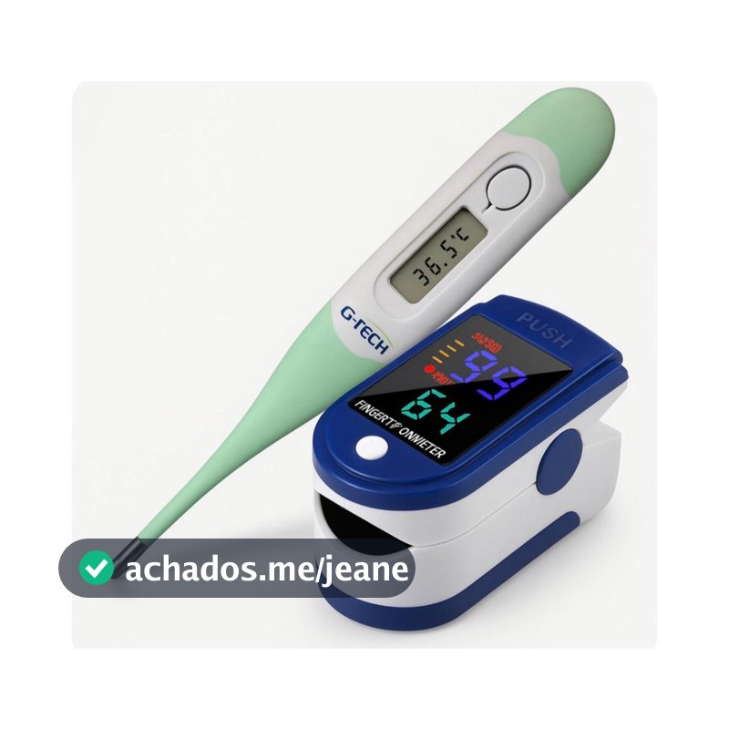 Termômetro Digital Flexivel Gtech + Oxímetro de Dedo Pulse Monitoramento Rápido e Preciso