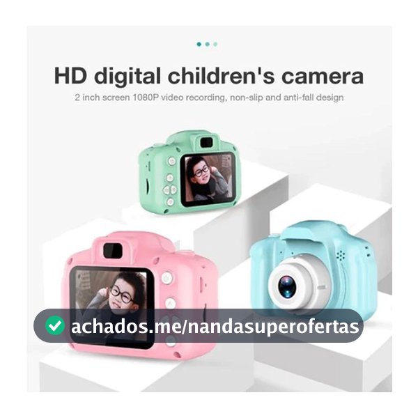 Mini-câmera digital de 2 polegadas com tela HD recarregável para crianças Brinquedos fotográficos fofos