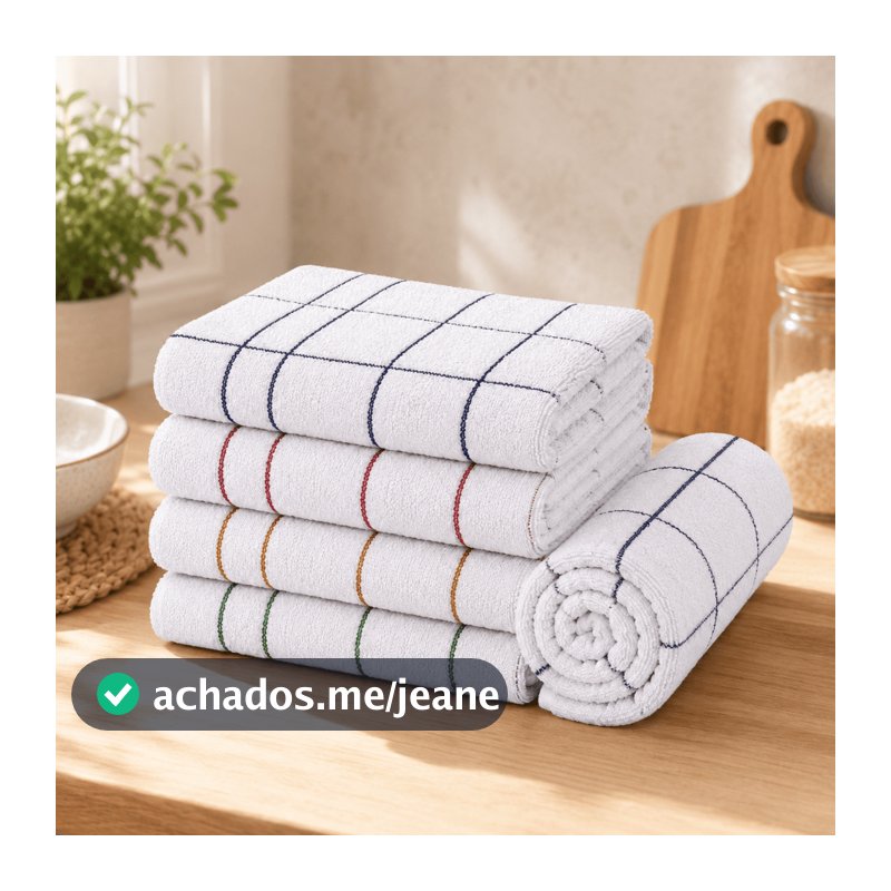 Kit  3 Panos de Copa Algodão Felpudo Alta Absorção para Cozinha  Limpeza Doméstica
