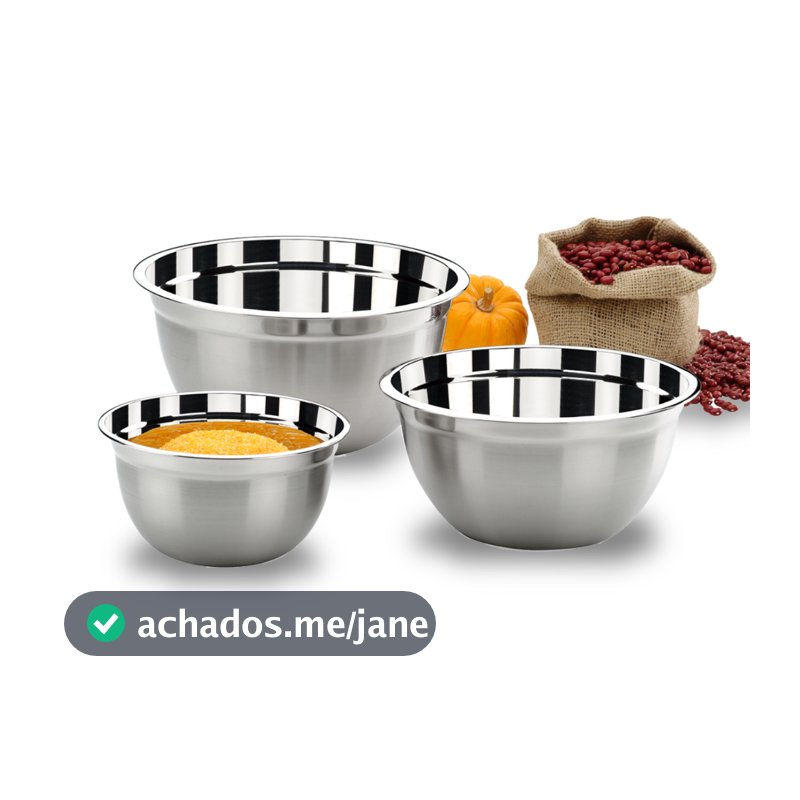 Conjunto De Tigelas Brinox Suprema 3 Peças Aço Inox