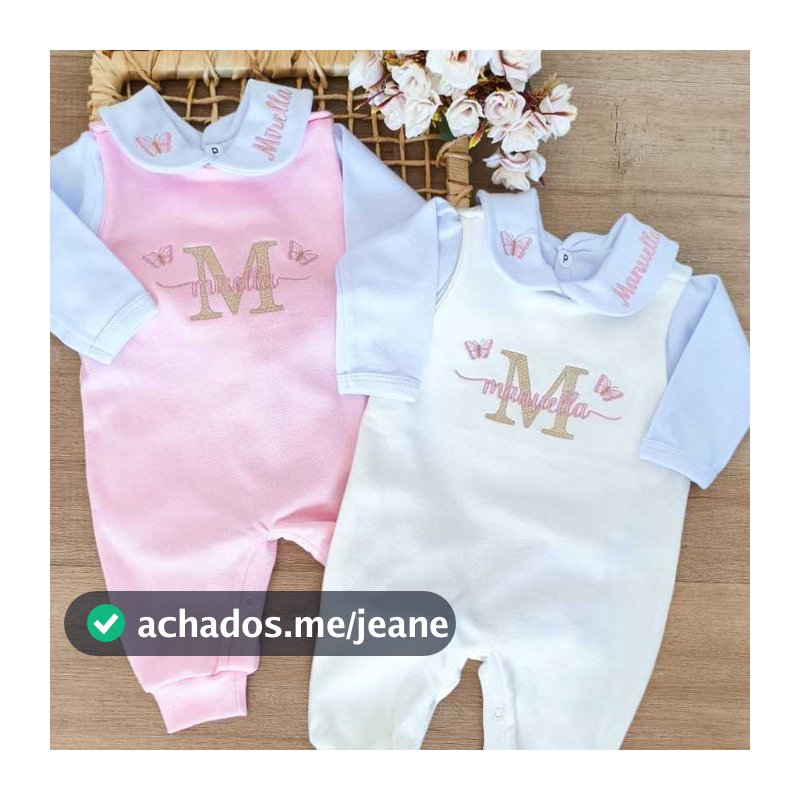 saida maternidade conjunto 2 peças personalizado bebê menina e menino suedine algodão