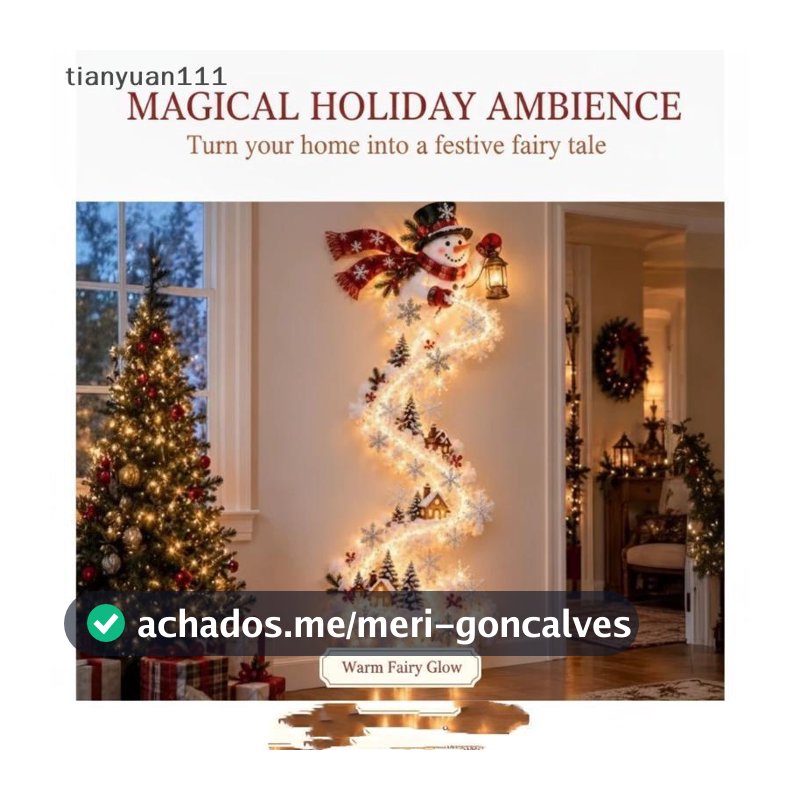 tianyuan111 Luz De Parede De Trilha Mágica De Natal , Decoração De Férias Em Cascata De LED , Brilho Branco Quente Que E