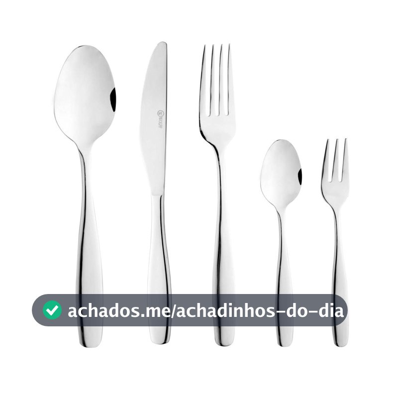 Faqueiro de Aço Inox 30 Peças Cannes Wolff para Talheres Sobremesa Requintado Sofisticado Completo Restaurante Refeições