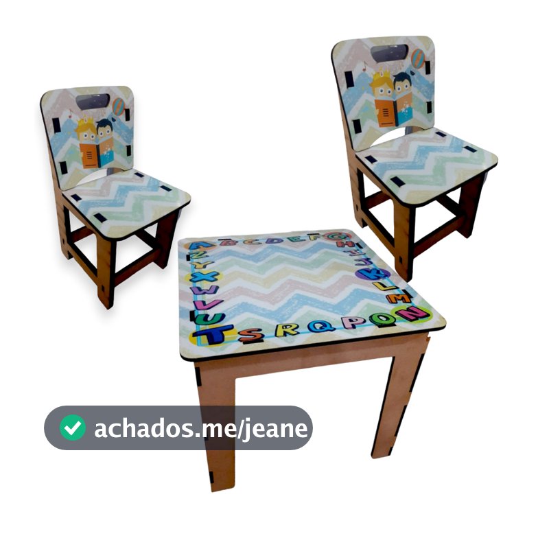 Conjunto De Mesinha Mesa Didática Infantil Com 2 Cadeiras Infantil Para Criança Mdf