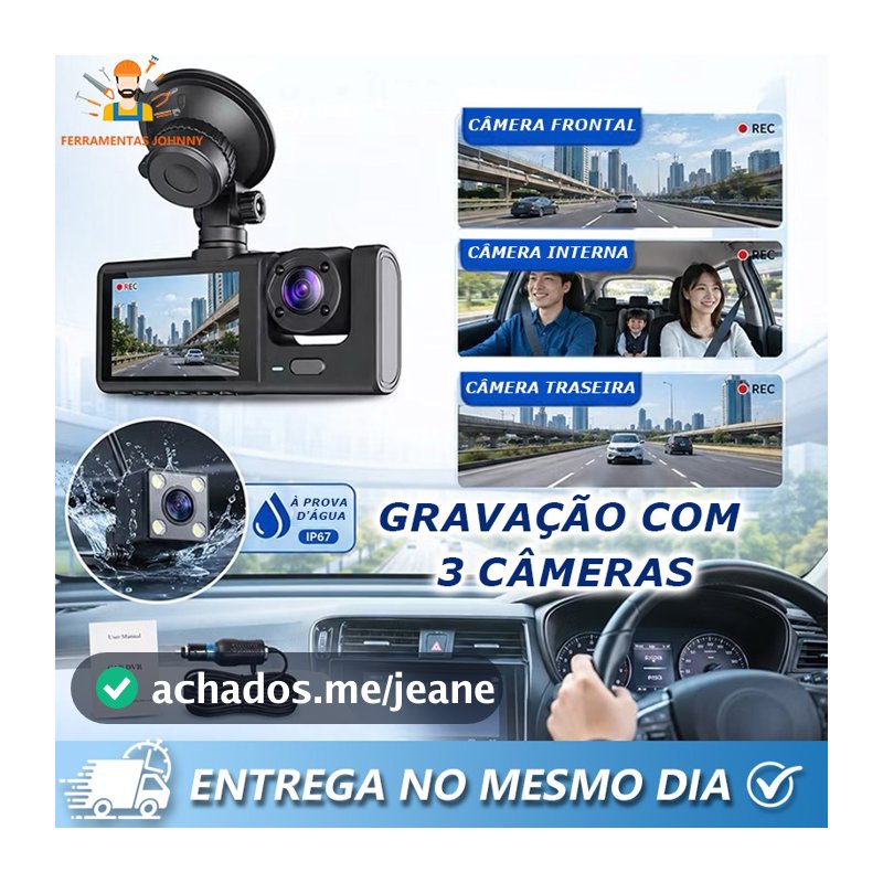 Câmera Veicular Automotiva,carro Black Box Vision Hd 1080p Gravador Veicular Tela Ventosa