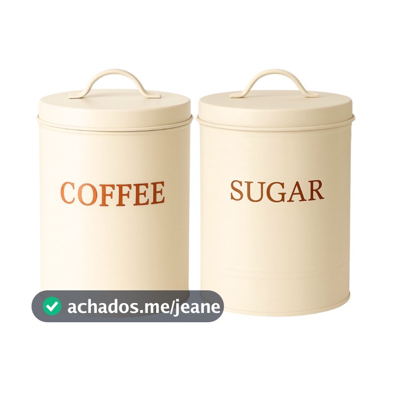 Kit 2 Pote De Biscoitos Bolacha Torrada Rustico Luxo Cantinho Café Lata Aço Inox