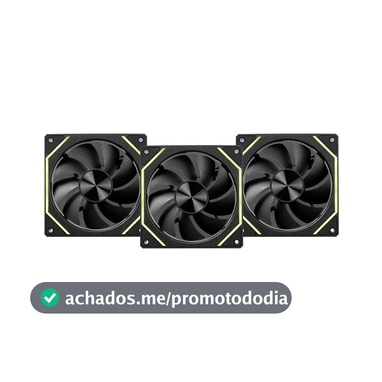 Kit Ventoinhas Pichau Ventus NX, ARGB, 3x120mm, Preto, PCH-VTNX3-BK01