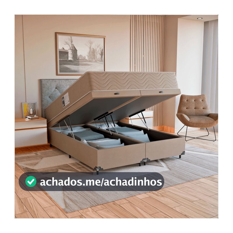 Cama Box Baú Queen + Colchão Prime Espuma D45 158x198cm