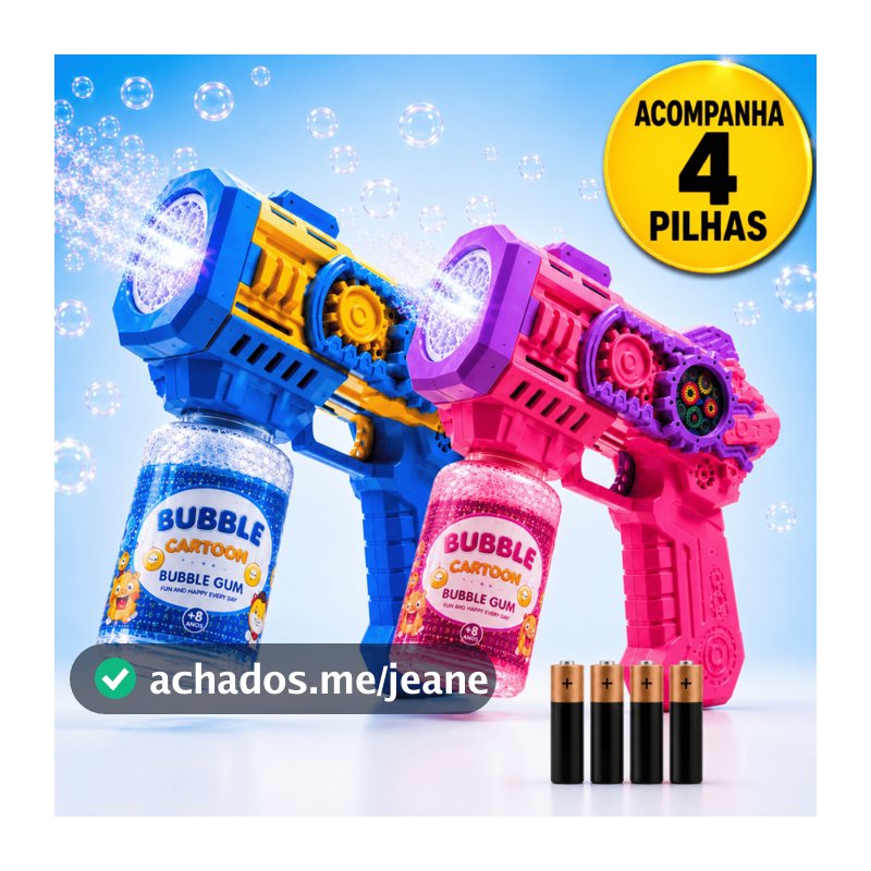 Máquina de Fazer Bolhas Sabão Automática Elétrica LED Colorido Brinquedo Menino Menina Presente