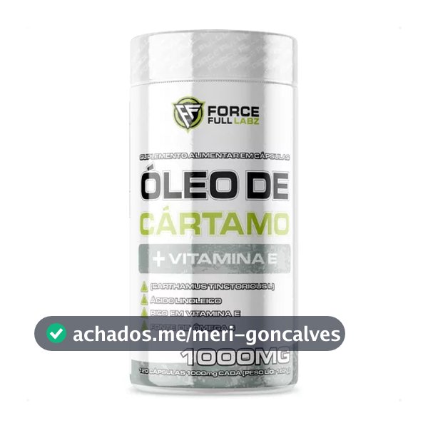 Oleo De Cartamo Acido Linoleico 1000 Mg Com Vitamina E, Termogênico Sem Cafeina 120 Capsulas Puro | Force Full Labz