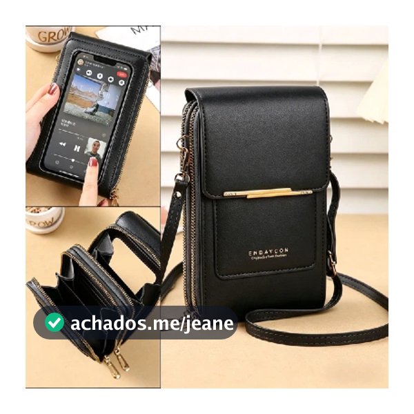 Bolsa Porta Celular Transversal Touch Screen Com Porta Moedas e Cartão Compacta Leve Resistente e Versátil