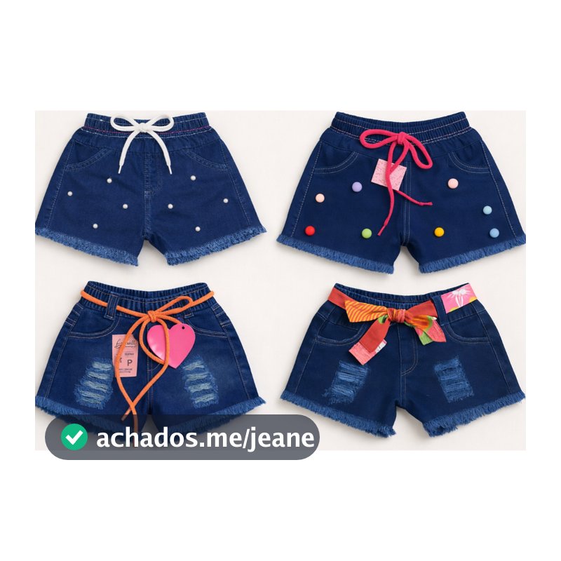 Short Jeans Infantil Feminino Confortável Macio Com Elástico Do 1 A 6 Anos Moda Menina. ENVIO RÁOIDO