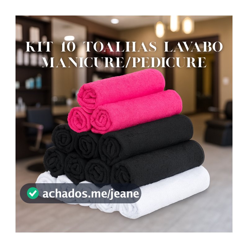 Kit 10 Toalhas Lavabo Manicure - 100% algodão