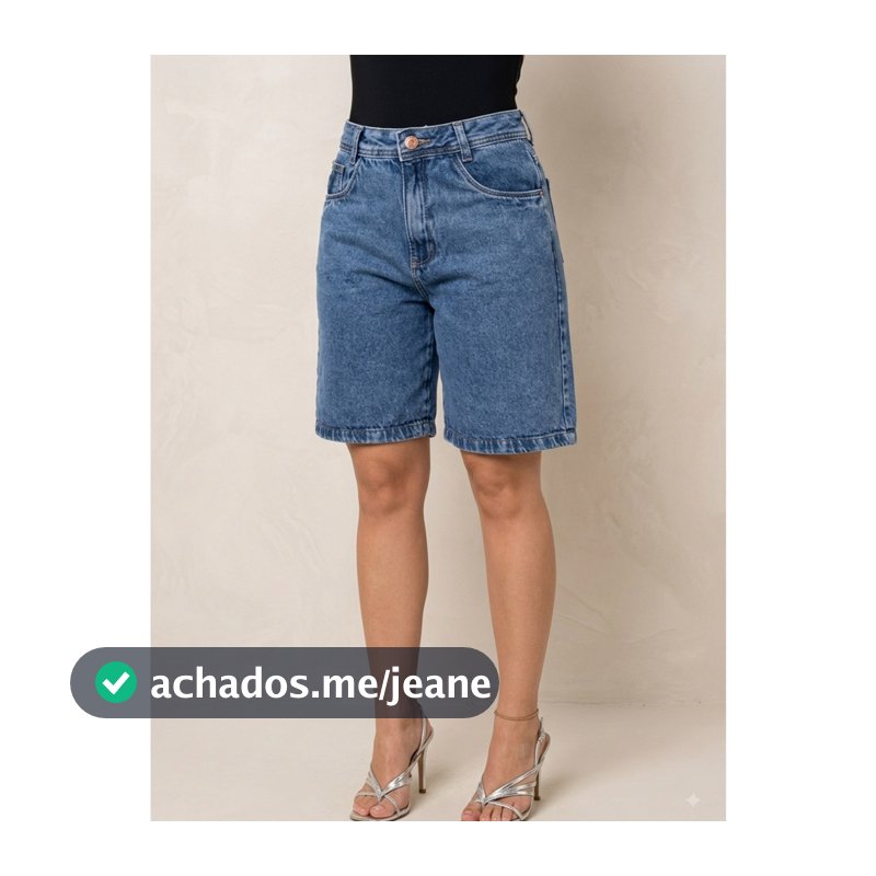 Bermuda Jeans Feminina  Jorts Cintura Alta Casual