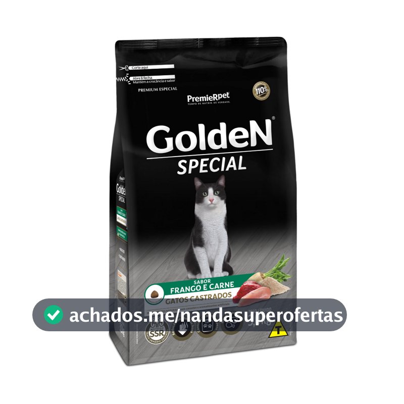 Ração Golden Special Gatos Castrados Frango e Carne 3kg