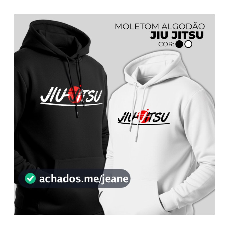 Moletom Preto Jiu Jitsu Para dia a Dia Alta Qualidade