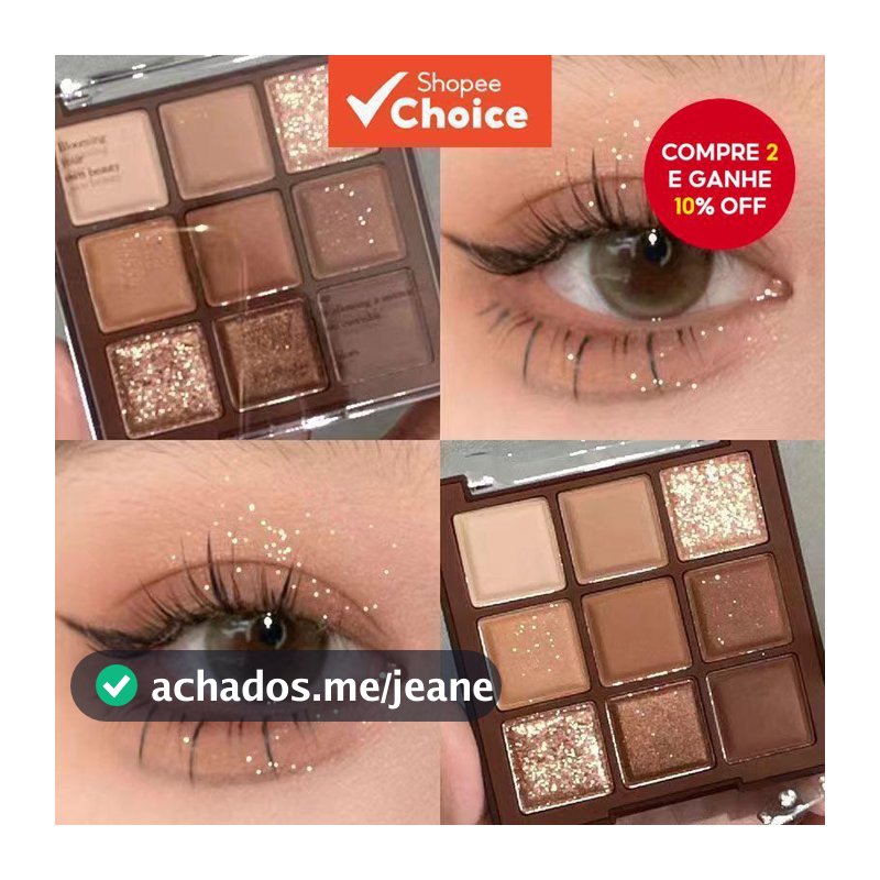 Paleta De Sombras De Chocolate De 9 Cores JADED , Tons De Terra Foscos E Brilhantes , Alto Pigmento , Escolha Acessível