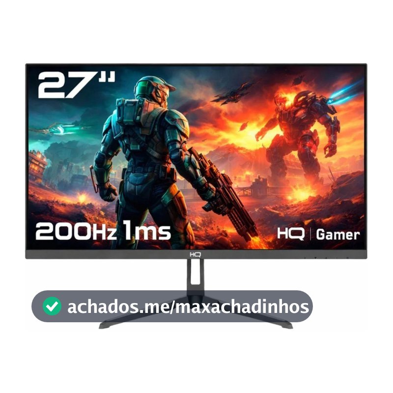Monitor Gamer HQ Ultra, 27 Pol, IPS, Full HD, 1ms, 200Hz, HDMI/DisplayPort/P2, Preto, HQ27IP200