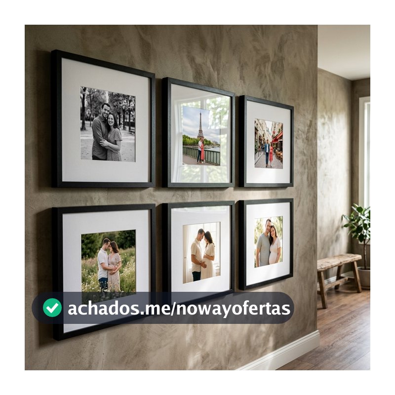 Kit 6 Quadros Decorativos 23x23 Para Sala Quarto Com Vidro Acrílico