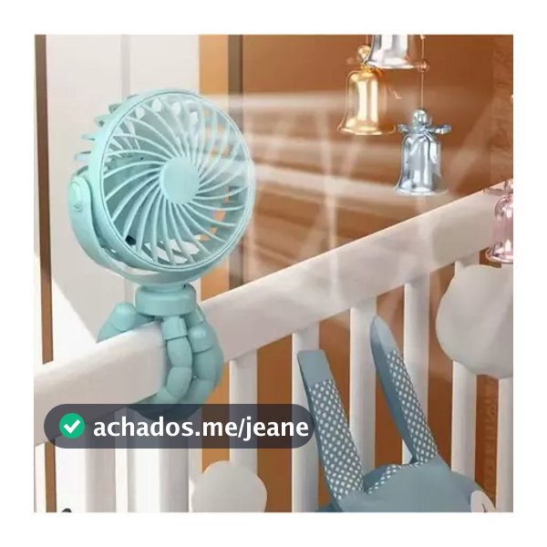 Mini Ventilador de mão Octopus 3 Velocidades USB Recarregável para Carrinho de Bebê / Mesa / Viagem