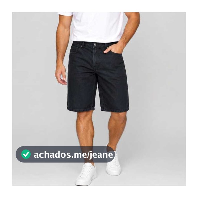 Bermuda Masculina Jeans Tradicional corte reto 100 % algodão plus size