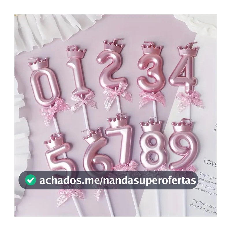 2 Uni De Velas De Aniversario Numero Decorativo de Aniversário Topo De Bolo Com Coroa Laço