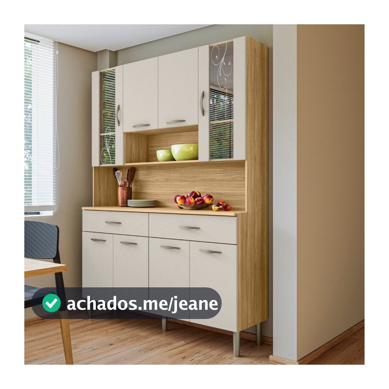 Armário de Cozinha 8 Portas 2 Gavetas Branco/Freijó/Soft Freijó/Soft