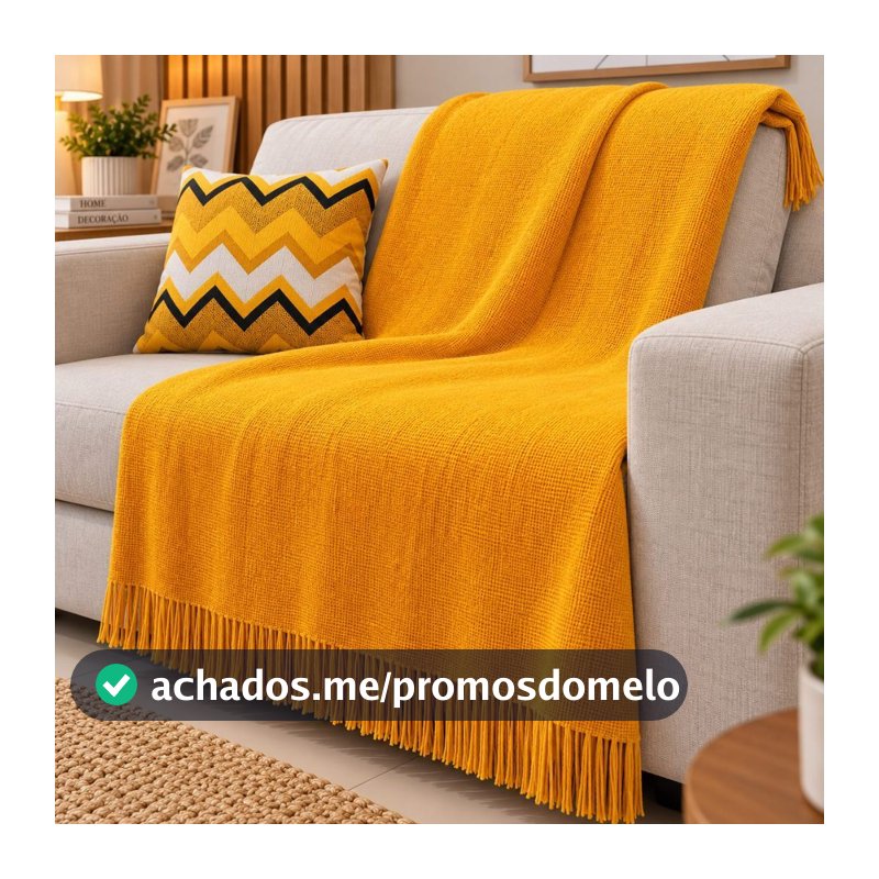 Manta Para Sofá 2,20x1,50 Decoração Promoção Com Nó nas pontas Imperdivel