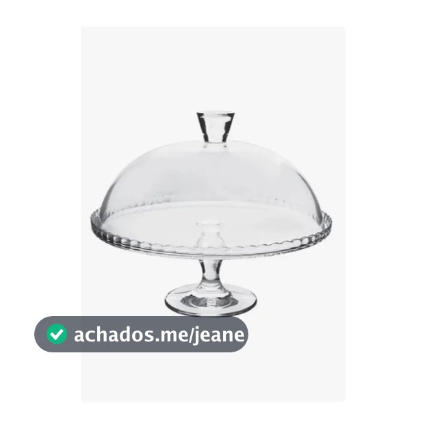Prato para bolo Patisserie em vidro com pe e tampa D32xA26cm
