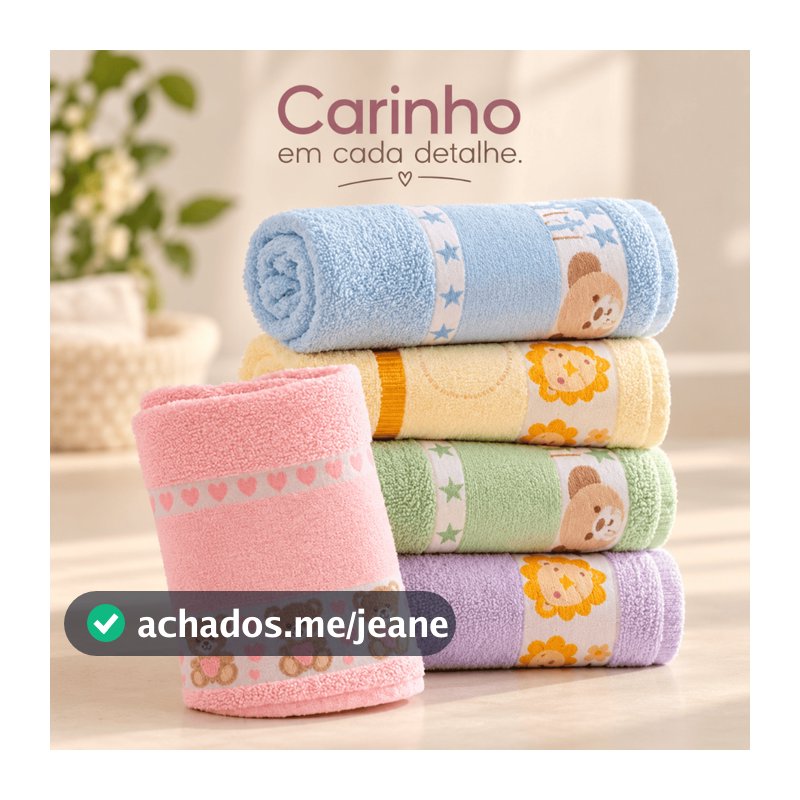 Toalha de Banho Infantil Menina e Menino 100% Algodão Kids Suave Macia Para Bordar Ponto Cruz