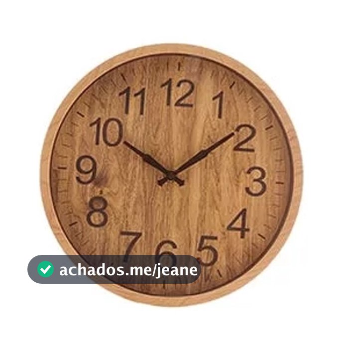 Relógio de Parede 30cm Estilo Madeira Rústico Wood Lyor 1540 – Marrom, ideal para decorar ambientes.