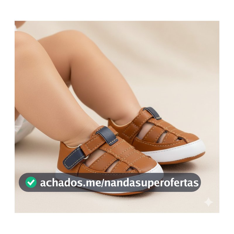 Sandália Bebê Menino Joaquim Sapatinho Infantil Franciscana Papete Caramelo Confortável Verão