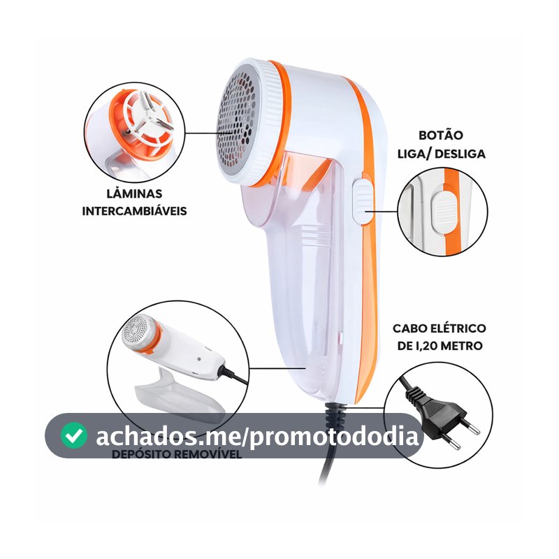 Papa Bolinha Tira Pelo De Roupa Elétrico 110v/220v com Fio Super Eficaz