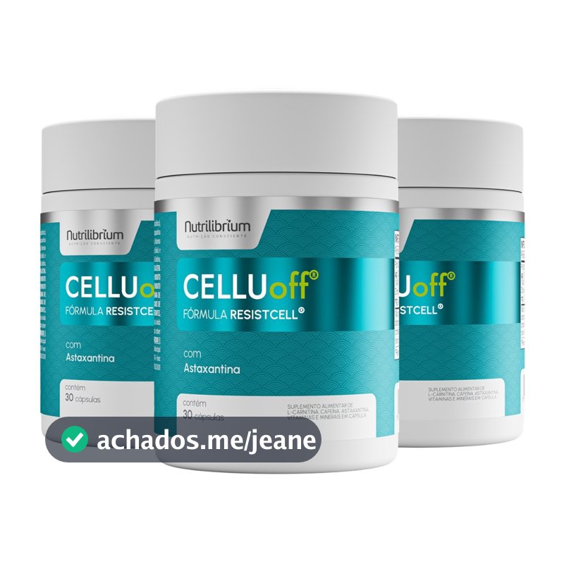 Kit 3x Celluoff ResistCell Celulite Total 90 Caps 3 Meses Nutrilibrium